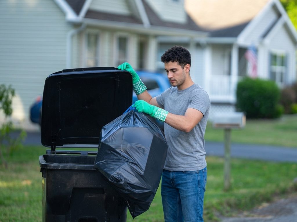 taskless crew disposing pet poop